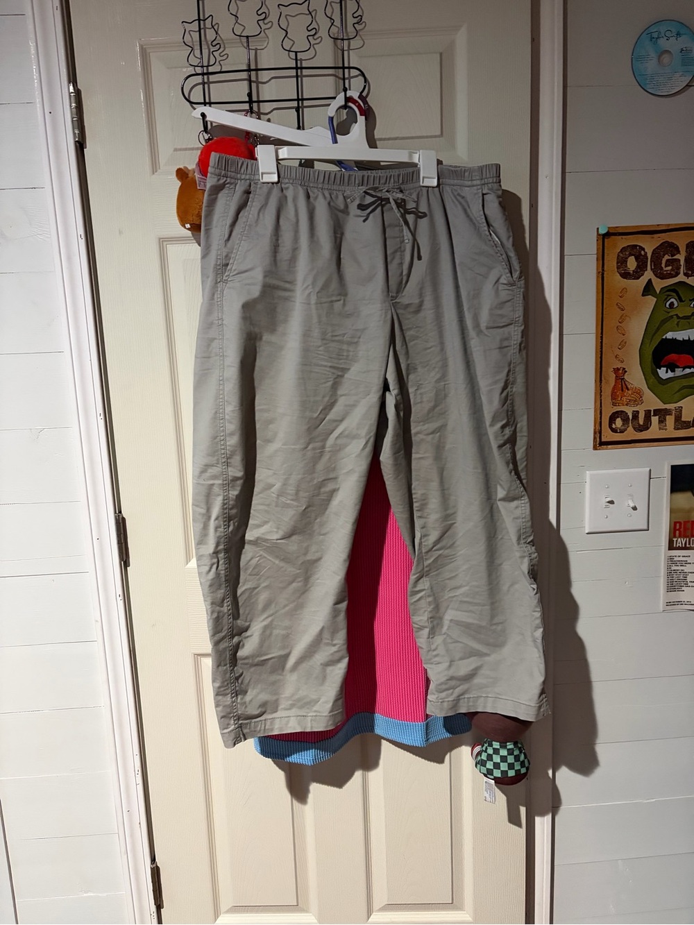 Womenβs Casual Drawstring Pants - Light Gray